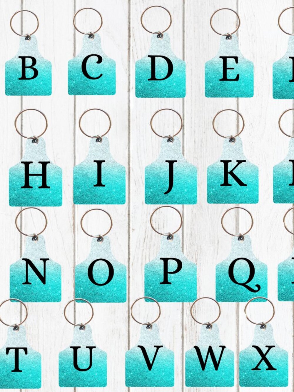 Monogram Cow Tag Keychain - Picture 2 of 3